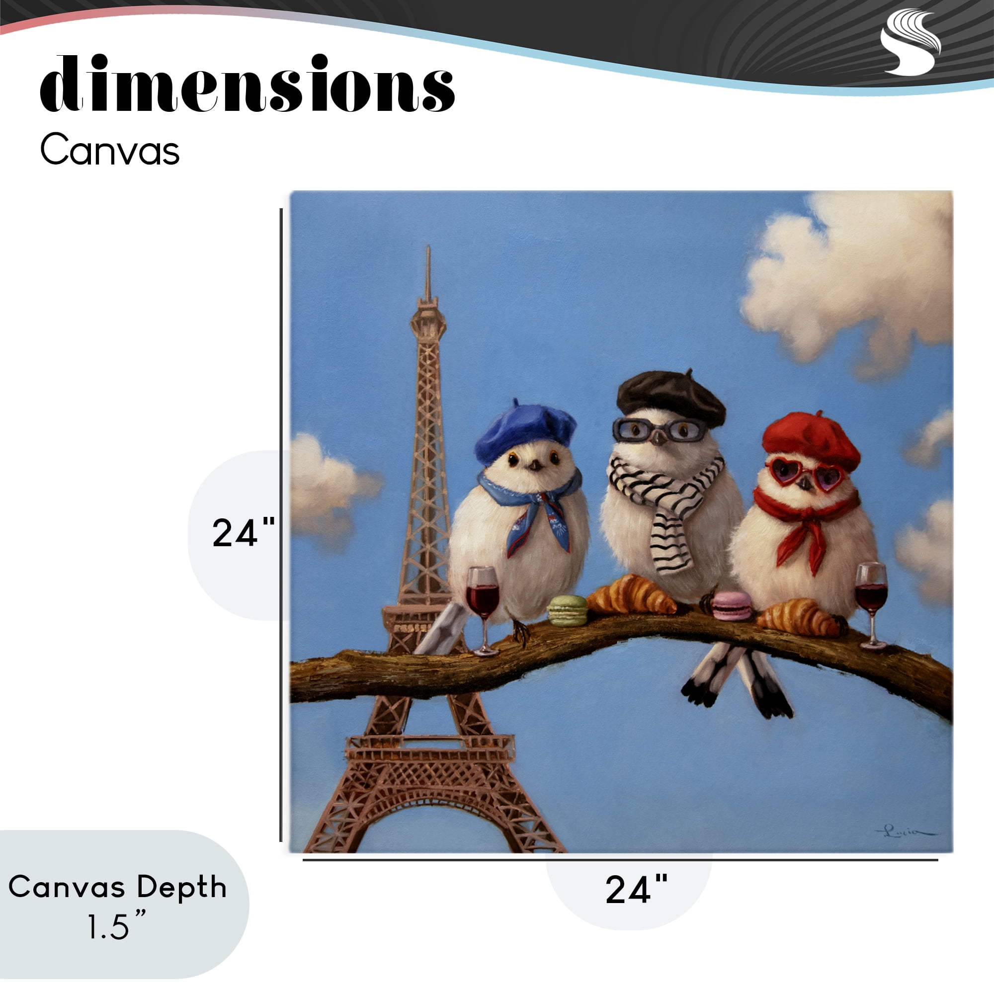 Stupell Industries Parisian Chic Birds in Paris Canvas Wall Art, design by Lucia Heffernan