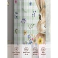 thumbnail image 6 of Bunny Easter Sheer Curtains 72 Inch Length 2 Panels Set Window Treatments, Green Plaid Spring Floral Pastoral Rod Pocket Semi Curtains for Living Room/Bedroom/Kitchen Décor, 104"W x 72"L, 6 of 7