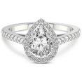 thumbnail image 5 of IGI Certified 4 Carat Pear Shape Lab Grown Diamond Engagement Ring | 14K White Gold | Rising Sun Halo Lab Diamond Ring | FG-VS1-VS2 Quality Friendly Diamonds, 5 of 7