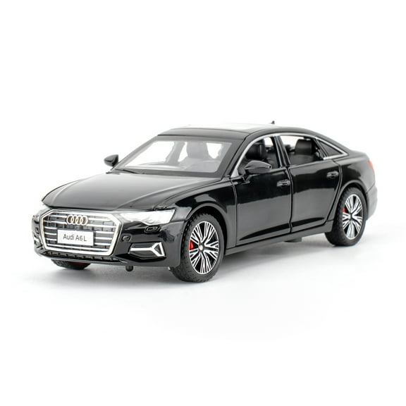 1/32 AUDI A6L Model Car, Zinc Alloy Pull Back Vehicles Model Car with Sound and Light for Collectors & Kids 3  Years Old Birthday Gift(Black)