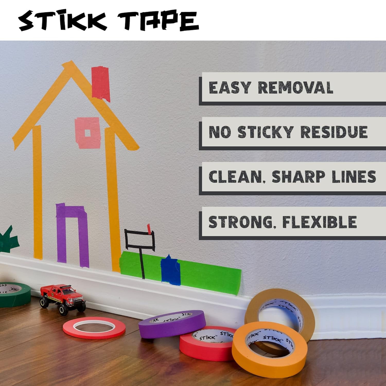 2 inch x 60yd STIKK White Painters Tape 14 Day Easy Removal Trim Edge  Finishing Decorative Marking Masking Tape (1.88 in 48M