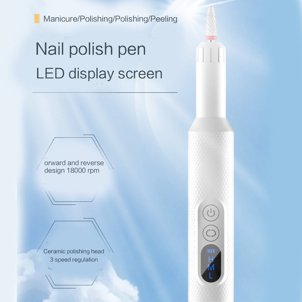 Professional Electric Nail Drill Cordless Rechargeable Tool for Manicure Pedicure with LED Display Rotation Nails Tool