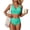 Cyan, variant on Women's Color-Blocked Backless Two-Piece Bikini, Ruched Detail & Adjustable Tie High Waist Set, Swimsuits for Women for Beach & Pool,Wine S