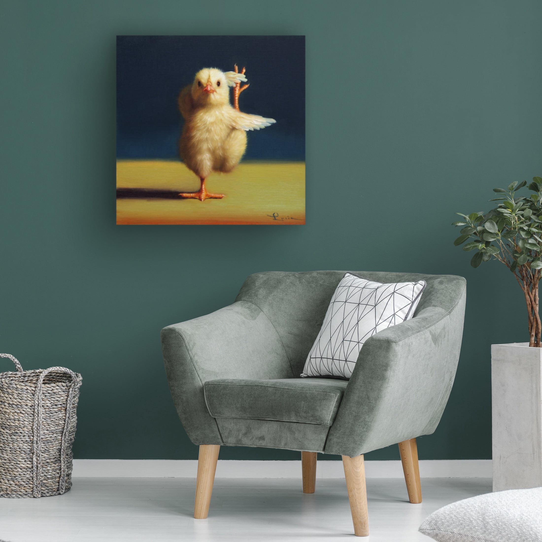 Canvas Wall Art - Lucia Heffernan 'Yoga Chick Standing Split' Wall Art for Living Room, Bedroom, or Office Décor by Trademark Fine Art - 35 x 35 Inches