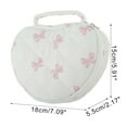 thumbnail image 2 of Unique Bargains Heart-shaped Bow Makeup Bag for Travel White Pink Polyester, 2 of 6
