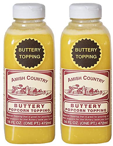 Amish Country Popcorn | Buttery Popcorn Topping - 2 - 16 oz Bottles | Old Fashioned, Non-GMO and Gluten Free (2 - 16 oz Bottles)