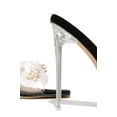 thumbnail image 4 of LuxeModa Secret Black Diamond Butterfly Square Peep Toe Heel Clear Pump Mules (Preto, 10), 4 of 6