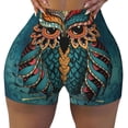 thumbnail image 2 of Daiia Owl In Blue Pattern Women's Workout Shorts Biker Shorts - High Waisted Workout Spandex Tummy Control Gym Running Yoga Shorts-Large, 2 of 8