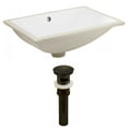 thumbnail image 1 of 18.25-in. W CUPC Rectangle Bathroom Undermount Sink Set In White - Oil Rubbed Bronze Hardware - Overflow Drain Incl. AI-24832, 1 of 7