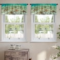 thumbnail image 2 of LALILO Kitchen Curtain Valance Chocolate Starfish Rod Pocket Window Curtain 52"x 18" Set of 2, 2 of 6