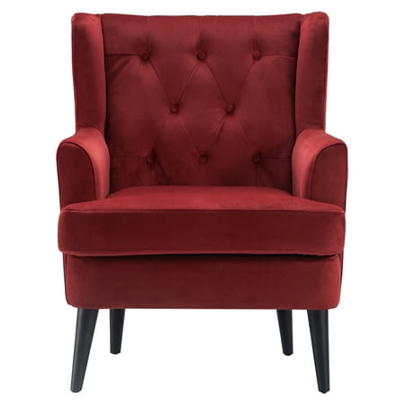 Elle Decor - Traditional Wing Chair - French Burgundy