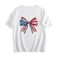 thumbnail image 5 of Plus Size Tops for Women Independence Day Printed Short Sleeved Round Neck Casual T-shirt White XL, 5 of 5