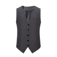 thumbnail image 2 of Dovford Mens Vintage Tweed Suit Vest V Neck Casual Wool Waistcoat for Wedding Groomsmen, 2 of 7