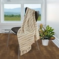 thumbnail image 3 of LR Home Talia Yellow/Ivory Striped Lightweight Cotton Blend Embroidered Throw Blanket, 50" x 60", 3 of 12