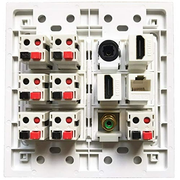 DiyTech Premium Placa de Pared para Altavoz, 7 Altavoces, 2 HDMI, 1 To