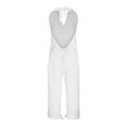 thumbnail image 5 of gakvbuo Jumpsuits For Women Summmer Dressy Wedding Women's Casual Loose Pocket Strap Cotton And Linen Jumpsuit Fashion Playsuit Trousers Overalls Sling Jumpsuit, 5 of 7