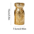thumbnail image 4 of Tabletop Ceramic Flower Vase,Electroplated Gold Embossed Sunflower Decor Vessel with Two Selectable Sizes,Dried Foliage Display Container for Entry Console Fireplace Mantel Bedroom Dresser, 4 of 8