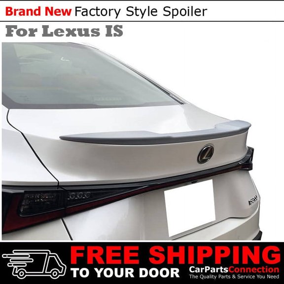 Trunk Spoiler Compatible With 2021 2022 2023 Lexus IS300 / IS350 All Factory Style Flush Mount Painted Color 223 Graphite Black / Caviar