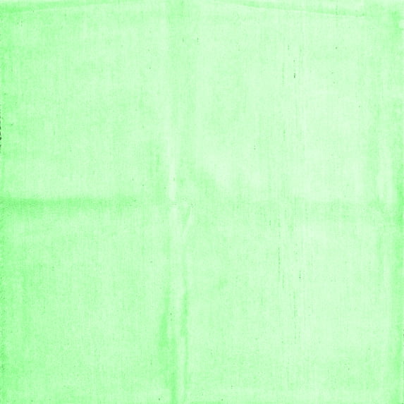 Ahgly Company Indoor Square Solid Emerald Green Modern Area Rugs, 4' Square