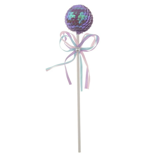 Palos de adorno de con lentejuelas con palos de comida lazo a pastel y cupcakes Púrpura