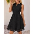 thumbnail image 2 of Vestido de verano ZESICA sin mangas con cuello en V y ojales, negro, 2 of 7