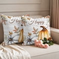 thumbnail image 6 of Outdoor Pillow Covers 18x18 Set of 2, Fall Pumpkin Waterproof Patio Throw Pillow Covers for Couch Sofa Chair, Thanksgiving Flower Leaf Farmhouse Wood Grain Decorative Pillowcases for Throw Pillows, 6 of 9