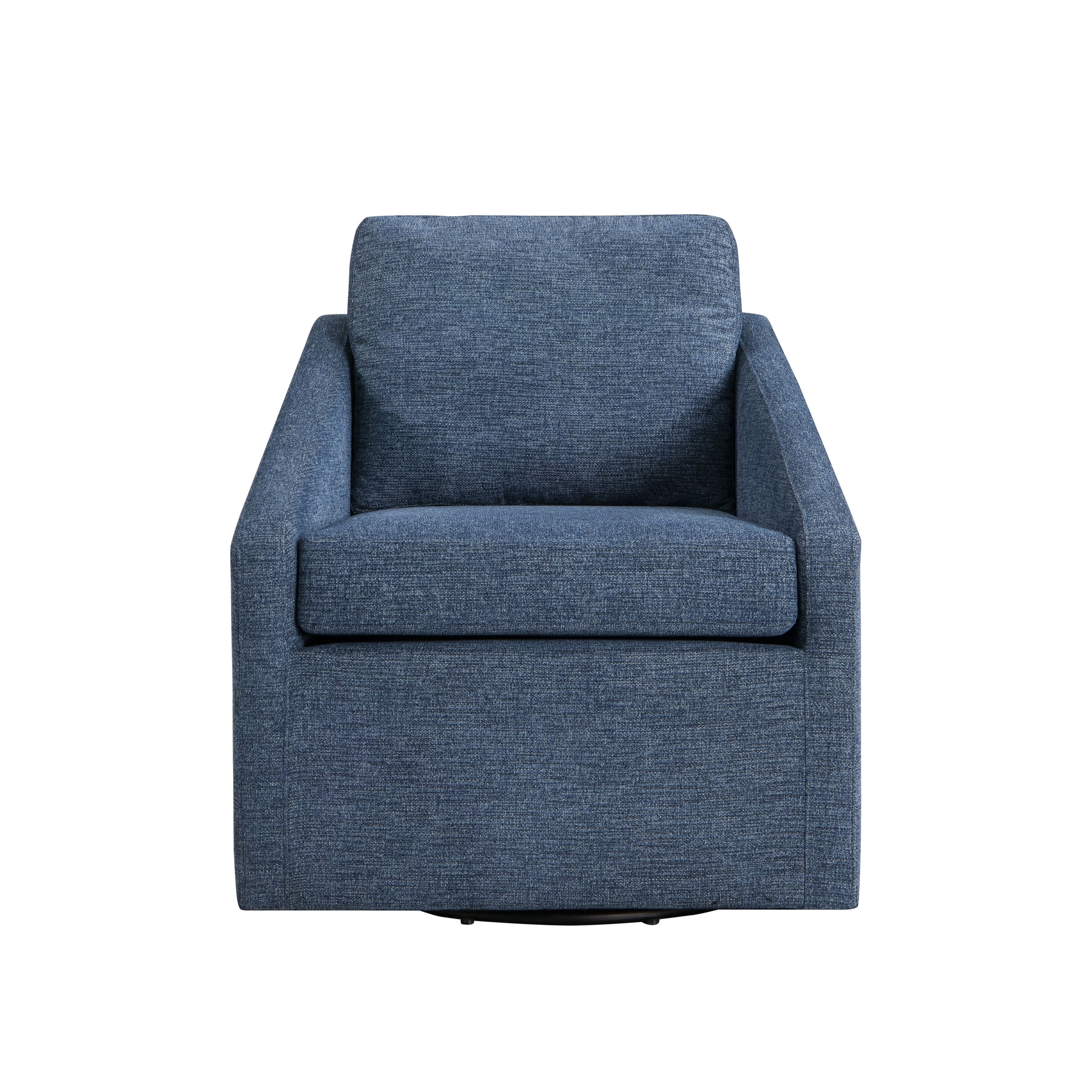 Studio Living Harvard Modern Swivel Accent Chair, Blue Chenille Fabric