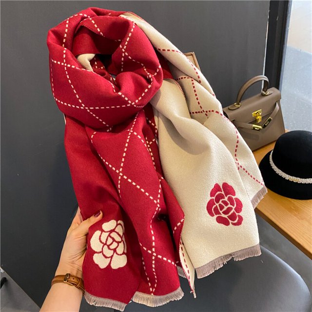 Pashmina gruesa de Cachemira para mujer, chal cálido de marca de lujo, 180x65cm, manta, Bufanda para el cuello, Echarpe, invierno, 2022 Fivean unisex