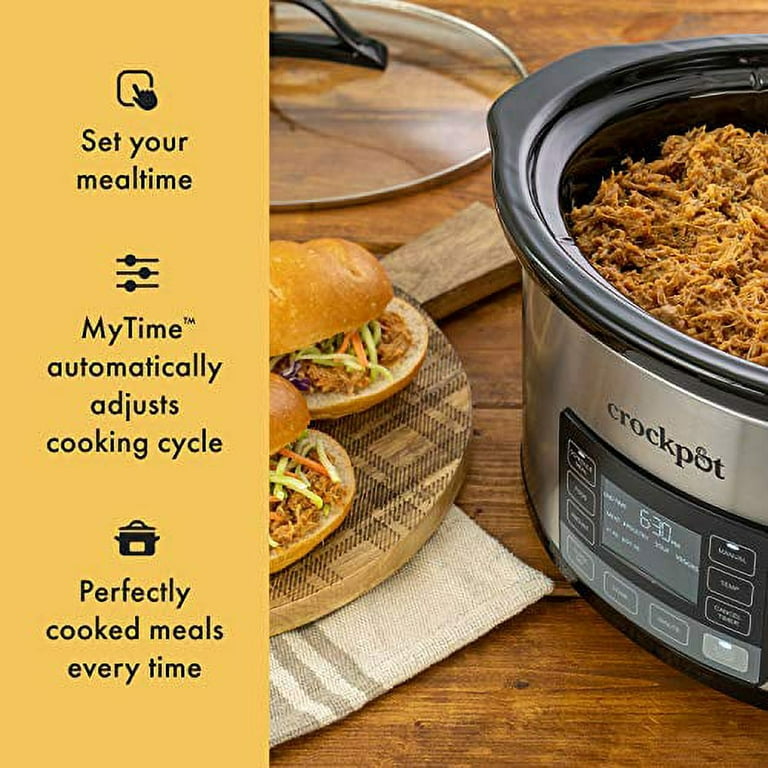 Magnifique 7 Quart Programmable Slow Cooker, Kitchen Appliances, Perfect  Kitchen Small Appliance for Family Dinners, Red Stainless Steel