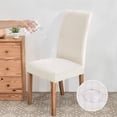 thumbnail image 4 of Beige-4 Piezas Fundas para Sillas, Fundas para Sillas de Comedor Elásticas Protector de Silla Moderno Extraíble Lavable para Decoración de Banquetes de Bodas de Oficina oso de fresa Electrónica, 4 of 5