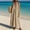 Khaki, variant on Asgosdo Dresses for Women Halter V Neck Sleeveless Pleated Solid Color Loose Fit Casual Beach Vacation Maxi Dress