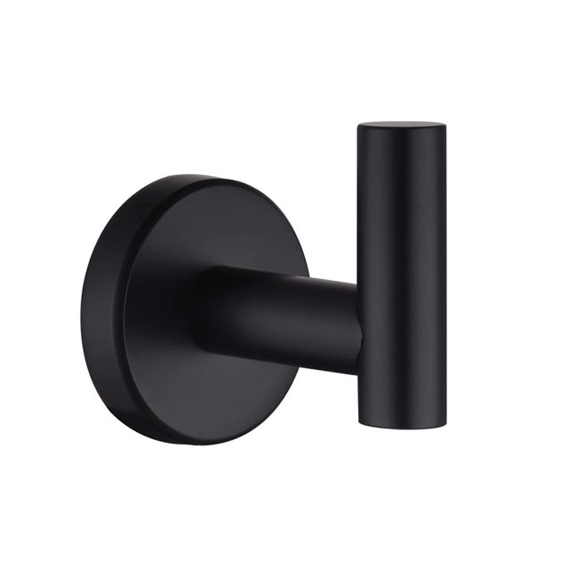 Wosthever Ganchos para abrigos de acero inoxidable 304, gancho para toallas blanco montado en la pared, herramientas duraderas antioxidantes en cajas, Accesorios de baño negro Wosthever HA011317-02B