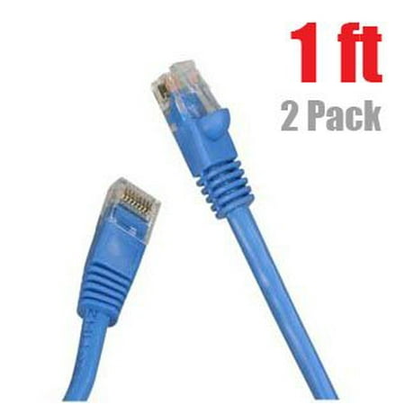 10' Category 5e Patch - iMBAPrice (2 Pack) Category 5e (Cat5e) CMR Ethernet Patch Cable (1 Foot , Blue)