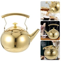 EXHUMKY Golden Stainless Steel Kettle for Home and Kitchen Use, and Stylish Tea and Coffee Pot