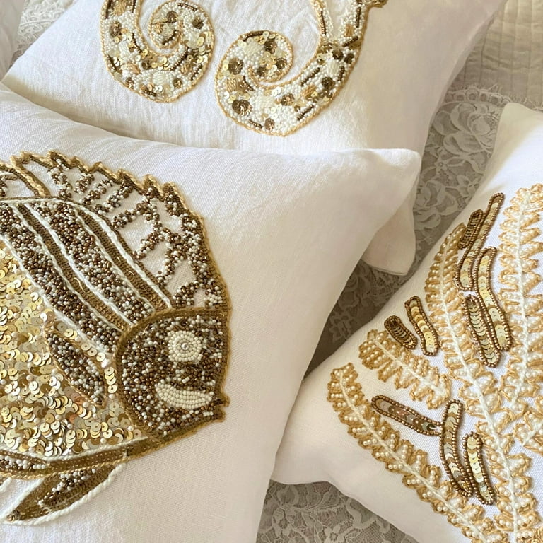 Cushion Covers, Decorative Ivory Gold 20