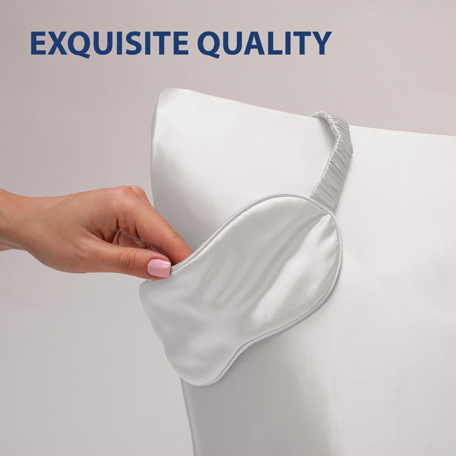 Swift Home Ensemble Cadeau Satiné 6 Pièces avec Taies d’Oreiller, Masque pour les Yeux et Chouchous, Blanc