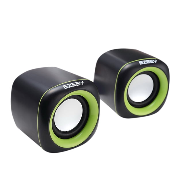 Ezeey 2Pcs A1 Mini Altavoz de escritorio Multimedia Audio portátil Subwoofer USB Altavoz compacto estéreo Jack de 3,5 mm Yuarrent DZ5199-04B