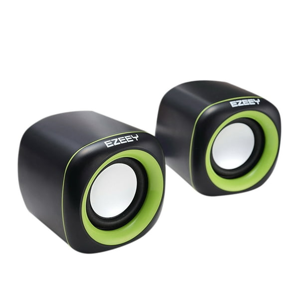 Ezeey 2Pcs A1 Mini Altavoz de escritorio Multimedia Audio portátil Subwoofer USB Altavoz compacto estéreo Jack de 3,5 mm Eigraketly DZ5199-04B