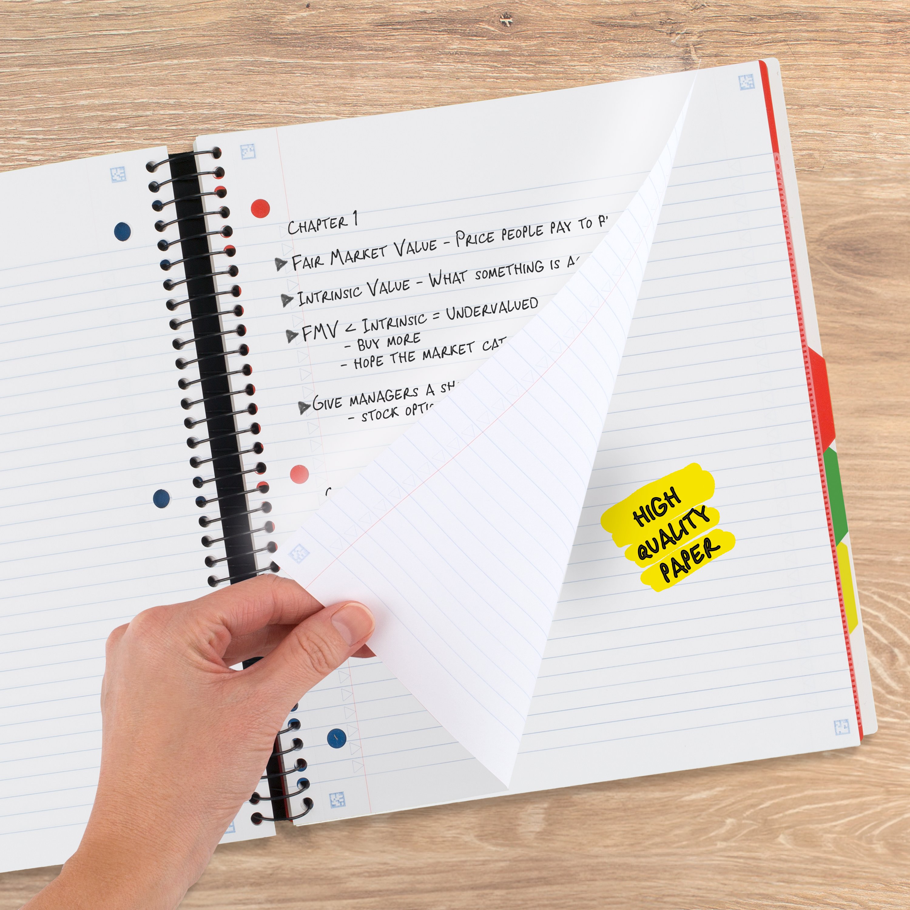 Five Star Advance 5 Subject College Ruled Spiral Notebook, 8.5" x 11" photo 7