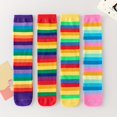 thumbnail image 3 of 1 Pair of Girls' Rainbow Calf Socks, 3 of 8