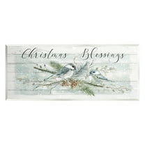 Stupell Industries Rustic Christmas Blessings Holiday Painting Unframed Art Print Wall Art, 17 x 7