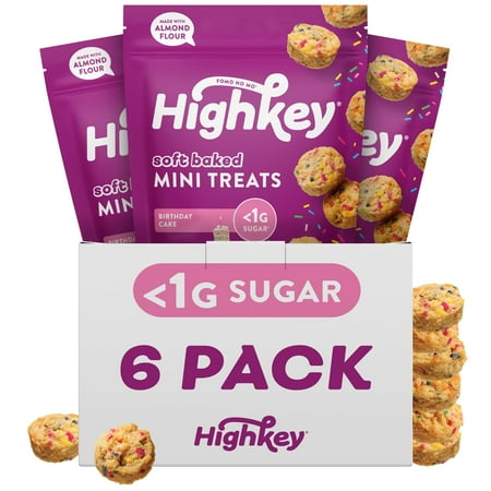 Highkey Low Carb Birthday SBF3 Cake Mini Treats - Keto Free Muffins Sweet Low Carb Bread Bites Healthy Snacks Adults Kids Sugar Free Diabetic Soft Baked Treat Diet Friendly Food, 2 Oz (of 6)
