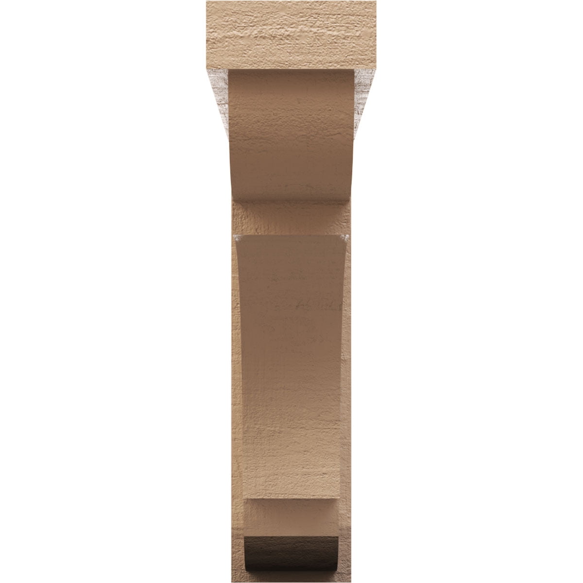 4"W x 16"D x 16"H Thin Bryant Rough Cedar Woodgrain TimberThane Corbel, Primed Tan