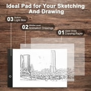 A4 LED Light Box Tracer, EEEkit LED Artcraft Tracing Light Pad with 3-Level Brightness for DIY Diamond Painting, Sketching