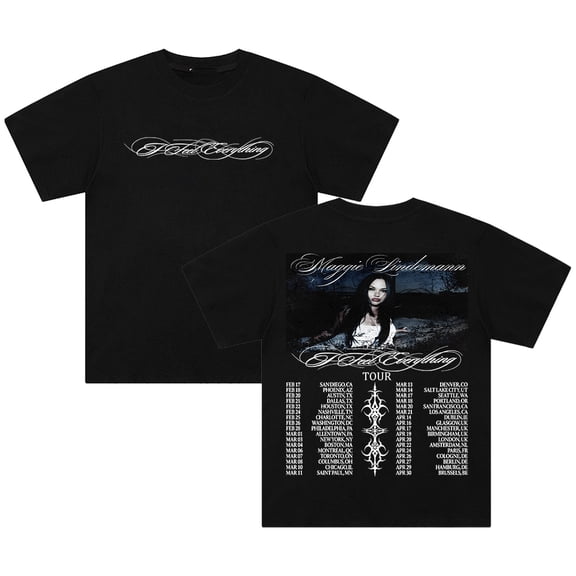 Maggie Lindemann I Feel Everything Tour 2026 T-shirt Short Sleeve Cotton Tee Men Women Streetwear Tops