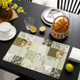 thumbnail image 3 of Spring Floral Placemats Set of 6, Yellow Flowers Botanical Patchwork Grid Bohemia Placemats for Dining Table, Place Mats for Kitchen Tabletop, Waterproof Wipeable Dining Table Mats Set, 3 of 9