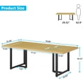 thumbnail image 2 of Tribesigns Dining Table Kitchen Table for 6, Rectangular Table with Steel Legs Metal Frame, Kitchen Table for Dining Room, Kitche, Oak & Black, 2 of 5