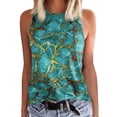 thumbnail image 1 of Prolriy Tops de verano para mujer 2024 Camisetas sin mangas para mujer Camisetas de verano Sin mangas Casual Suelto Estampado Túnica Blusas Camiseta sin mangas para mujer Tops de mujer Verde L, 1 of 4