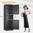 thumbnail image 3 of 67" Tall Narrow Storage Cabinet Metal Bathroom Cabinet with 2 Doors & 4 Adjustable Shelves, Standing Pantry Cabinets Cupboard for Kitchen, Dining Room, Living Room and Bathroom (Black), 3 of 15