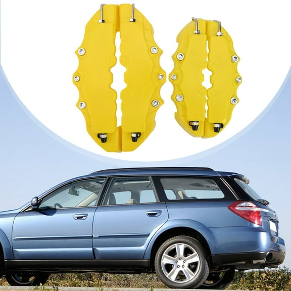 Car Caliper Cover Kits Yellow 4Pcs Accessories Brake Caliper Disc Front/Rear Parts Universal New Practical Durable